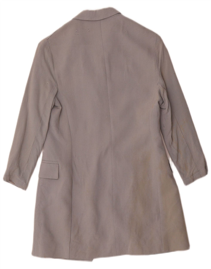 Max & Co. Veste blazer longue à 3 boutons pour femme UK 10 Small Gris Viscose