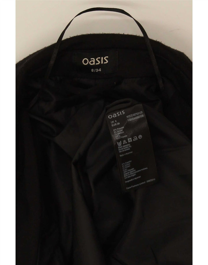 Oasis Veste blazer ouverte pour femme UK 8 Small Noir Polyester