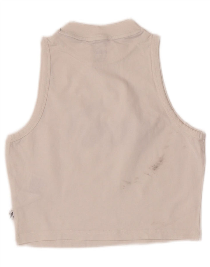 Puma Débardeur court graphique pour femme UK 12 Coton blanc moyen