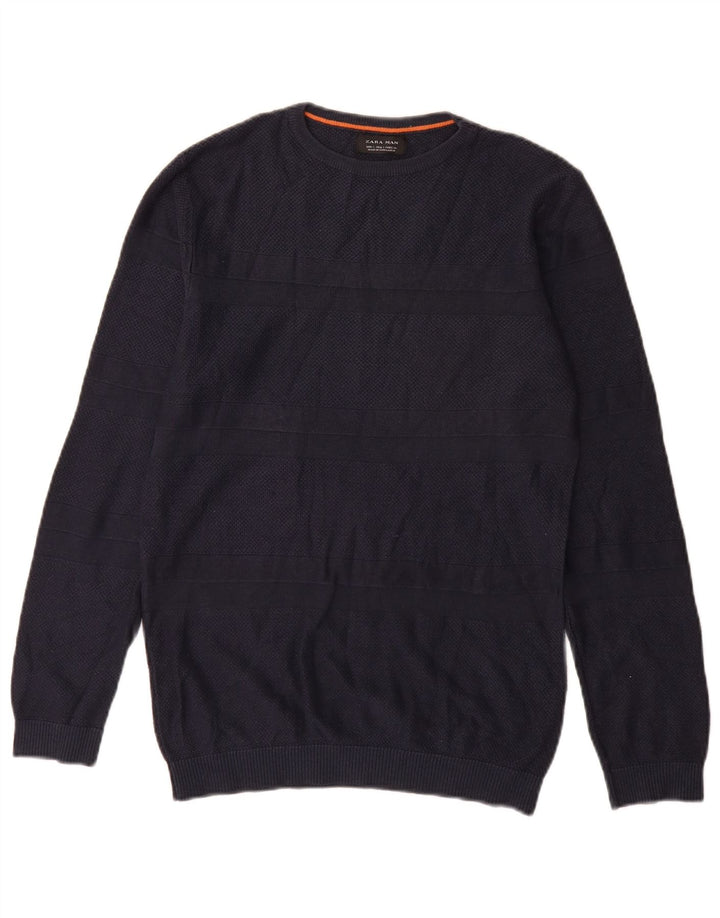 Zara Pull col bateau pour homme Petit rayé bleu marine