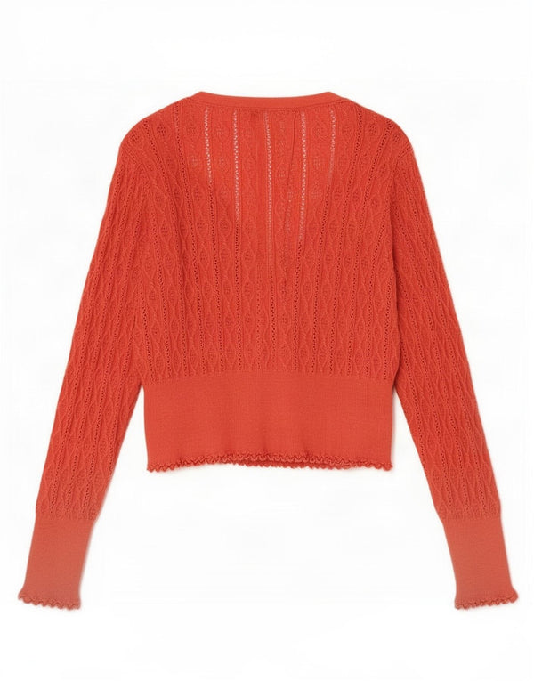 Oasis Cardigan surdimensionné pour femme UK 14 en coton orange moyen