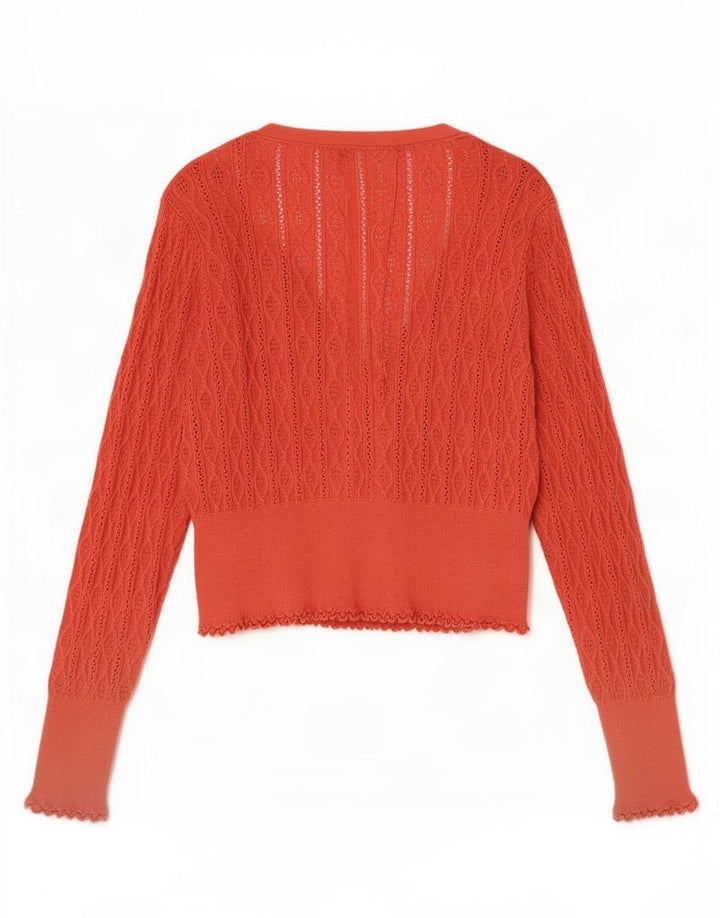 Oasis Cardigan surdimensionné pour femme UK 14 en coton orange moyen