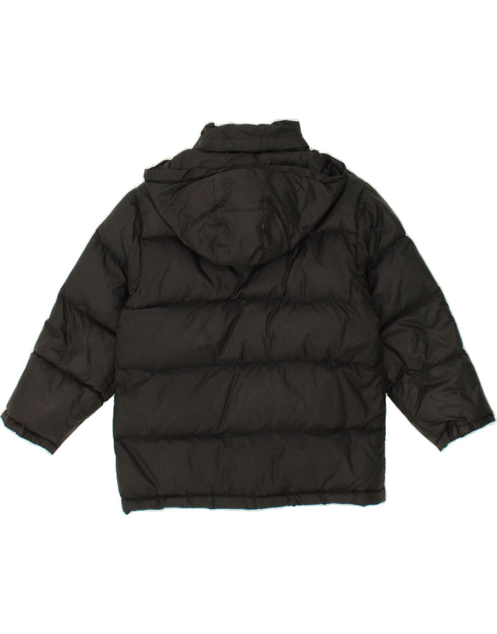 CHAMPION Boys Hooded Padded Jacket 11-12 Years Black Polyester Vintage Champion and Second-Hand Champion from Messina Hembry 