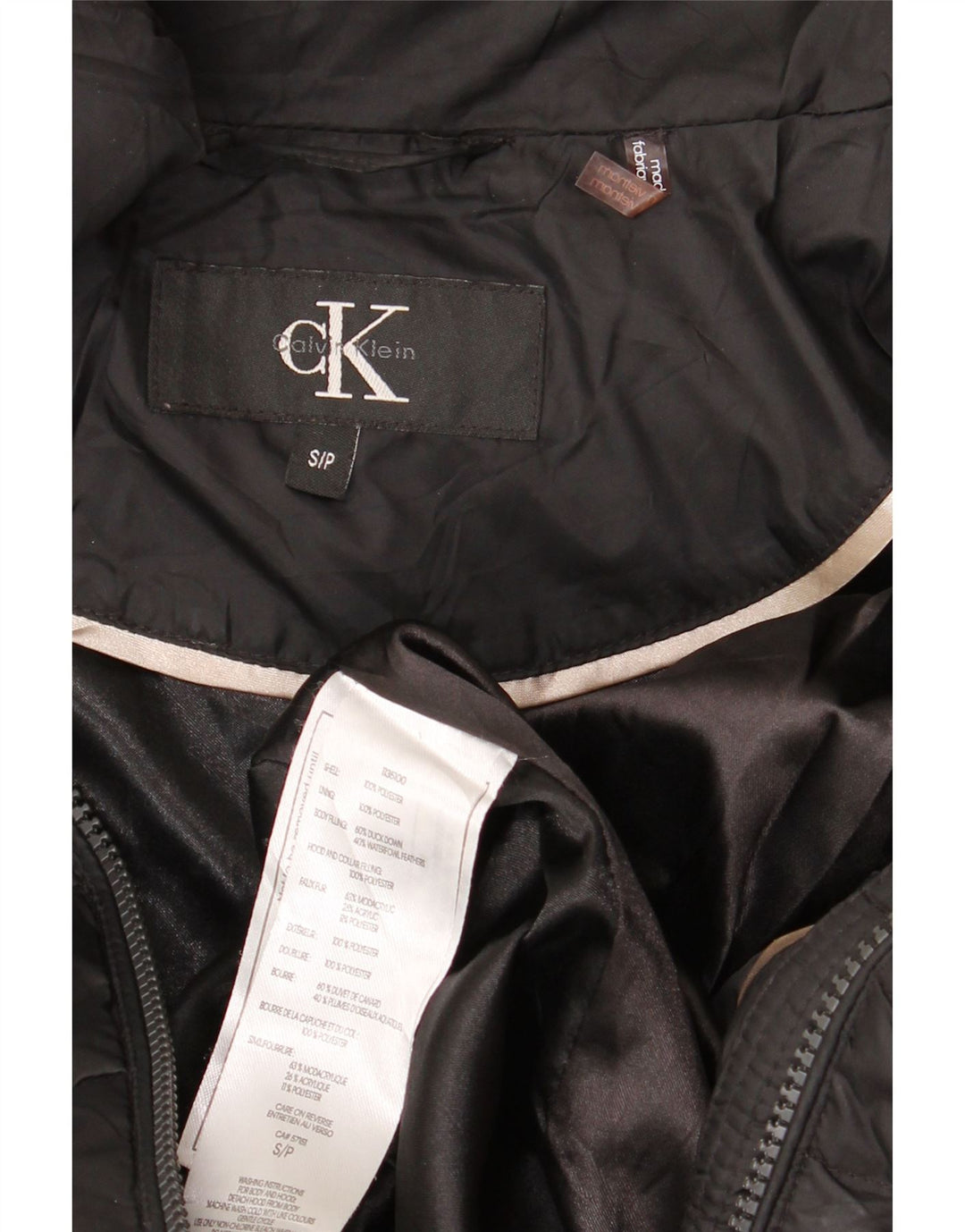 Calvin Klein Veste matelassée pour femme UK 10 Small Noir Polyester