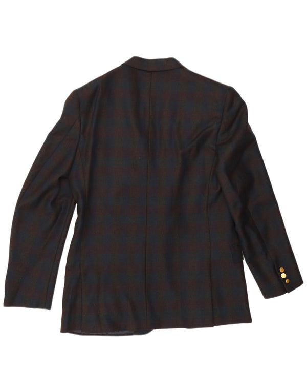 Valentino Veste blazer à 2 boutons pour homme UK 38 Bleu marine moyen à carreaux