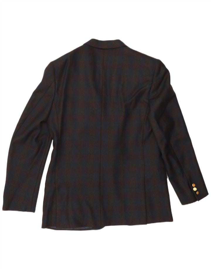 Valentino Veste blazer à 2 boutons pour homme UK 38 Bleu marine moyen à carreaux