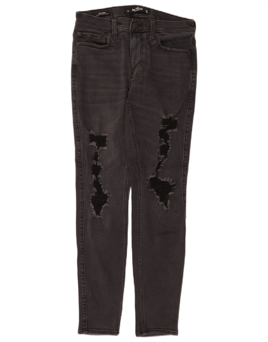 Hollister Jean slim vieilli W30 L30 pour homme en coton gris