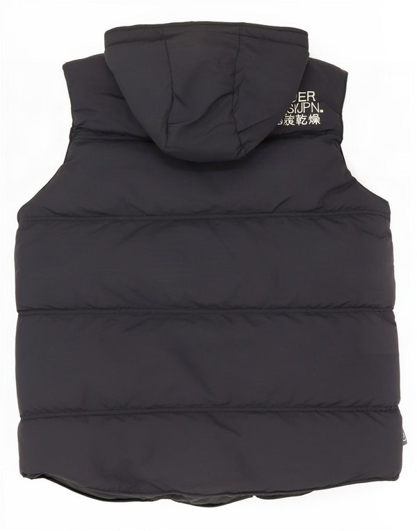 Superdry Gilet rembourré à capuche pour homme UK 38 Bleu marine moyen Nylon