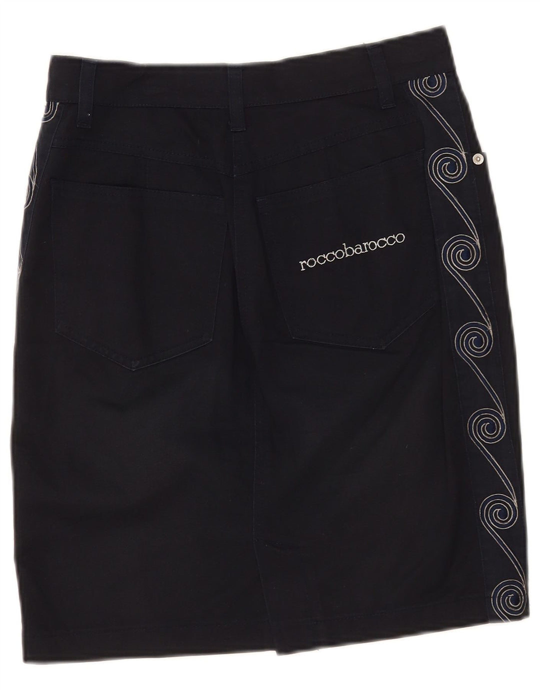 Roccobarocco Jupe crayon femme IT 44 Medium W28 Bleu marine géométrique