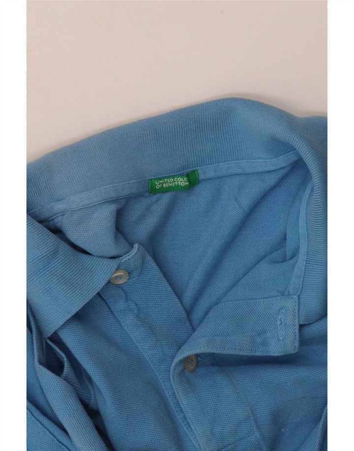 Polo Benetton pour homme bleu moyen