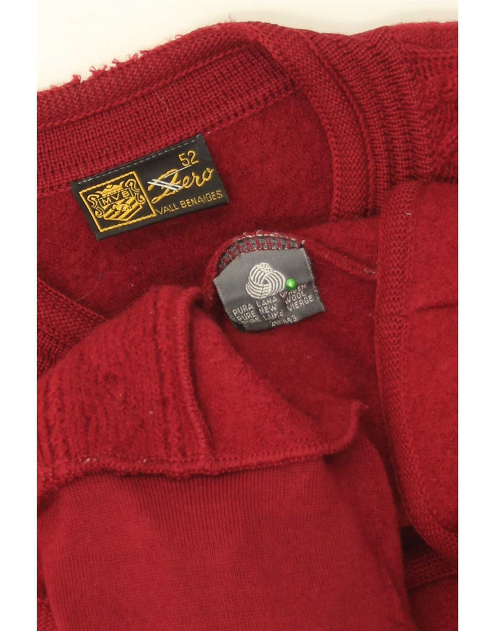 Zero Cardigan Femme Pull IT 52 2XL Rouge Laine Vierge