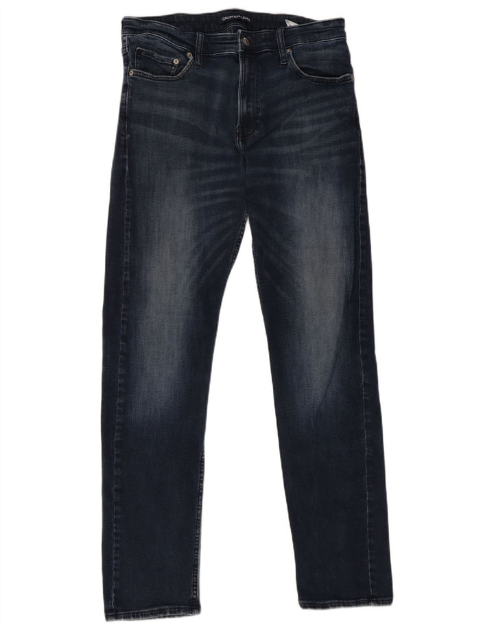 Calvin Klein Jean Slim Femme W32 L32 Bleu Coton