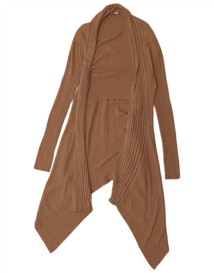 Marks & Spencer Pull cardigan asymétrique pour femme UK 12 Marron moyen