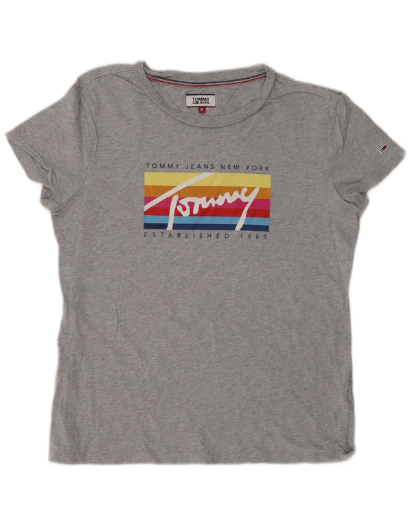 Tommy Hilfiger T-shirt graphique pour femme UK 14 Gris moyen