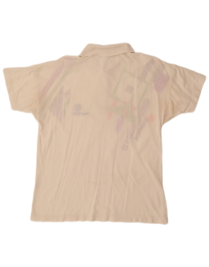 SERGIO TACCHINI Polo Homme EU 50 Coton Géométrique Blanc Cassé Moyen