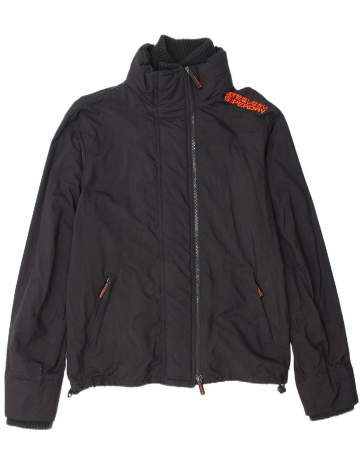 SUPERDRY Veste de pluie graphique pour femme UK 18 XL Nylon noir