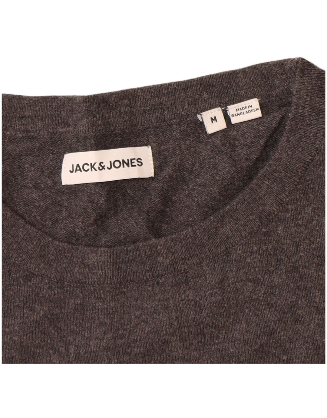 Jack & Jones Pull Col Rond Homme Gris Moyen Coton