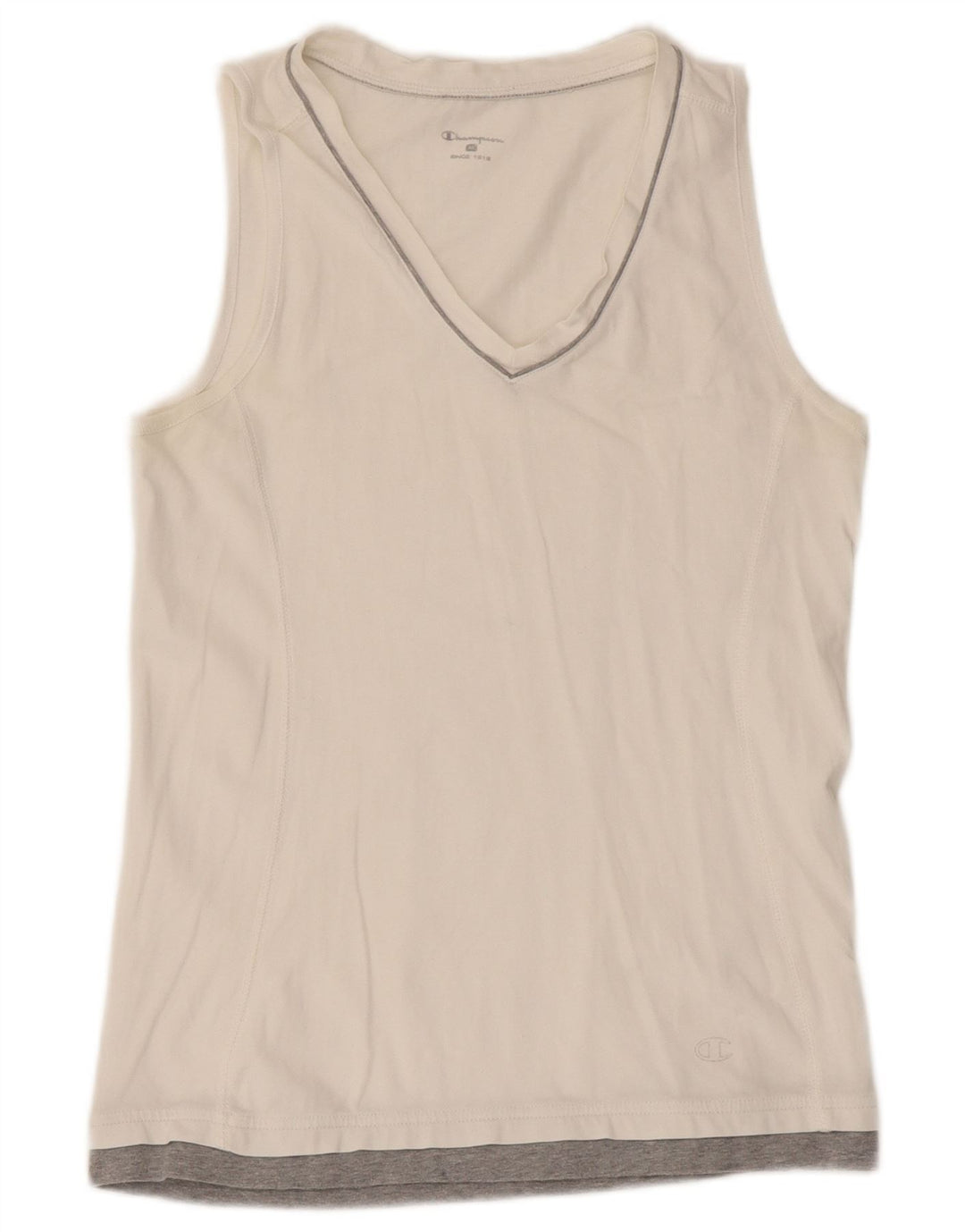 Champion Débardeur Femme UK 12 Medium Blanc Colourblock