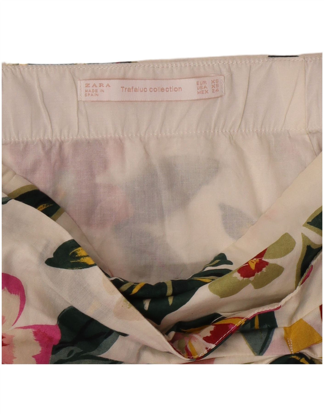 Zara Femme Mini Jupe XS W24 Blanc Cassé Floral