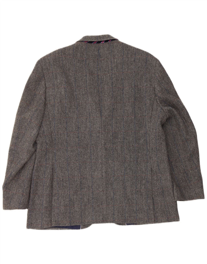 Marks & Spencer Veste blazer à 2 boutons pour homme UK 46 XL en laine à chevrons gris