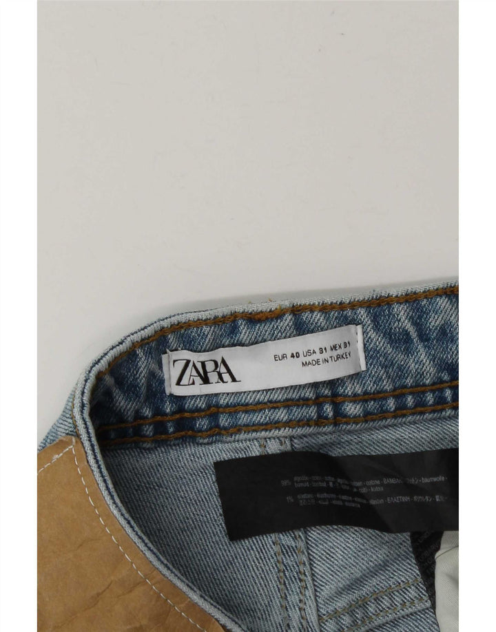 Zara Jean droit vieilli pour homme EU 40 Medium W31 L29 Bleu Coton
