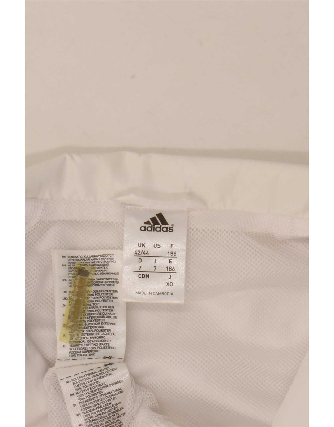 Adidas Veste de survêtement pour homme UK 42/44 Large Blanc Colorblock Polyester