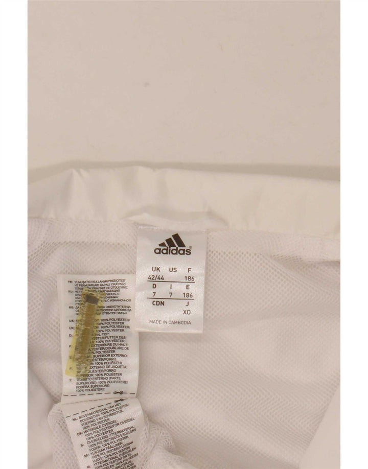 Adidas Veste de survêtement pour homme UK 42/44 Large Blanc Colorblock Polyester