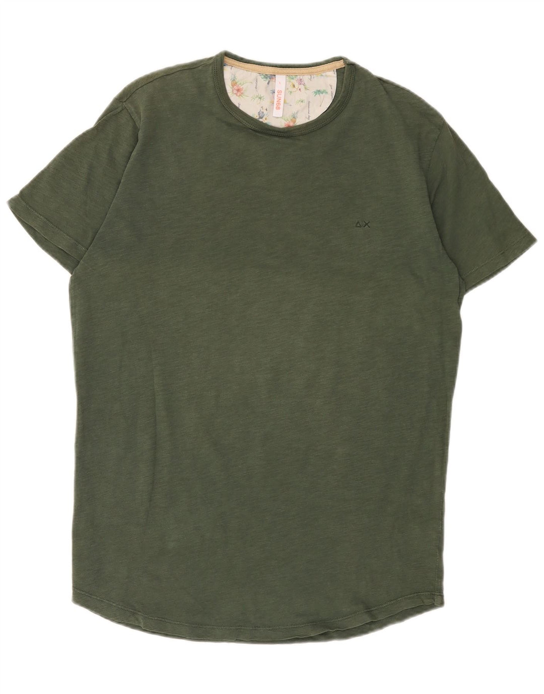 Sun68 T-Shirt Homme Haut Large Kaki Coton