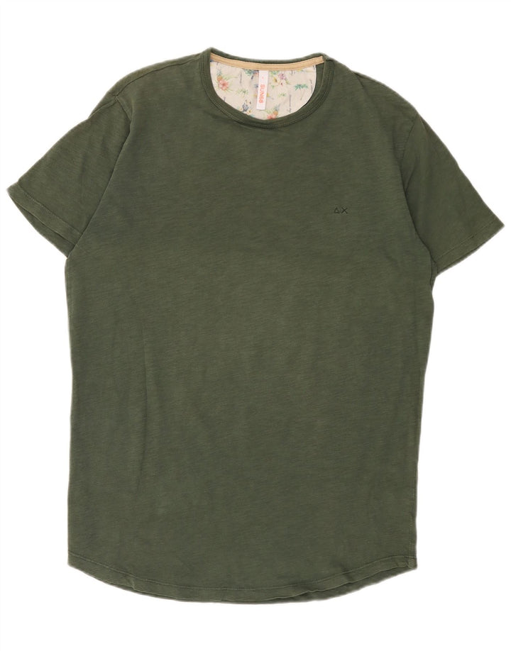 Sun68 T-Shirt Homme Haut Large Kaki Coton