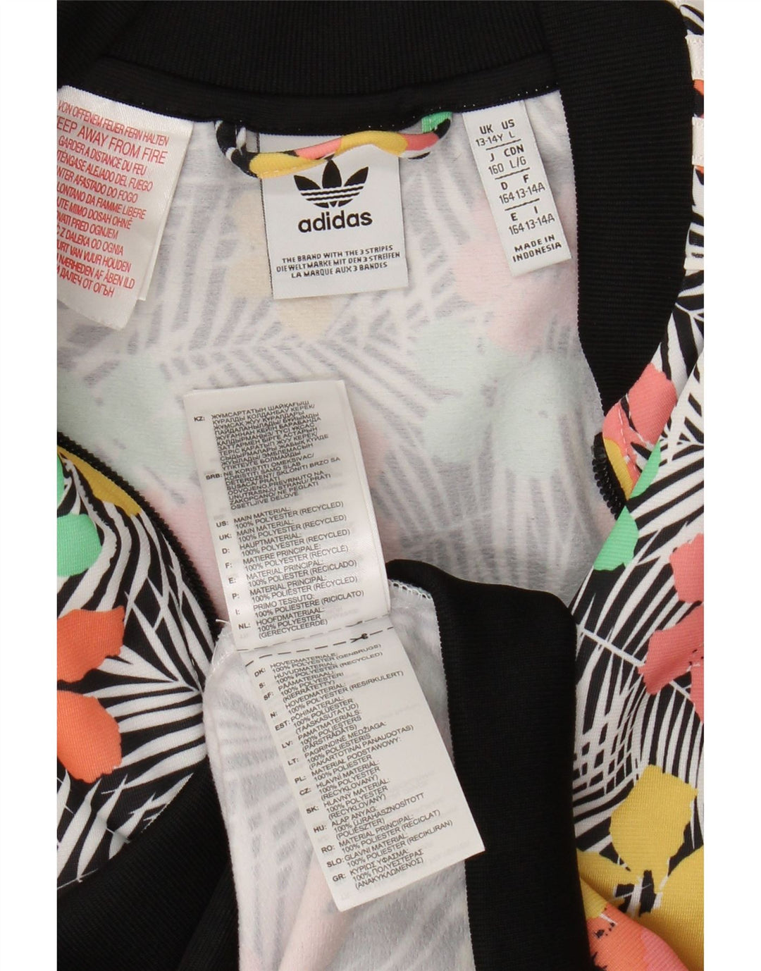 Adidas Veste de Survêtement Fille 13-14 Ans Multicolore Floral