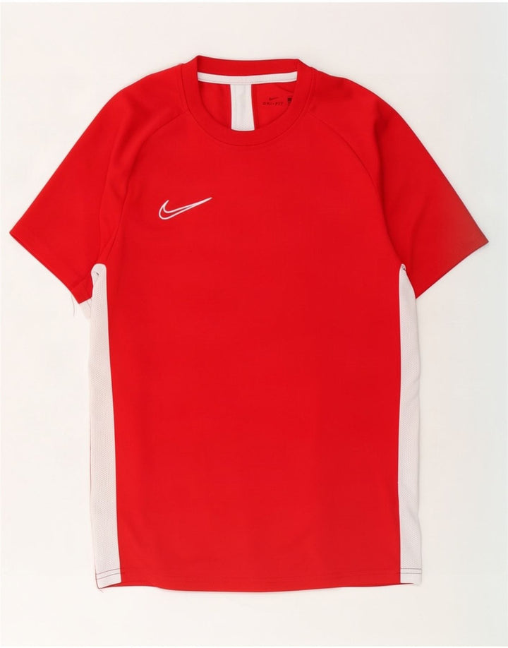 Nike Hommes Dri Fit T-Shirt Haut Petit Rouge Colorblock Polyester