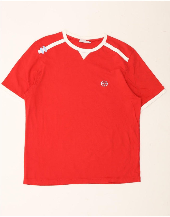 SERGIO TACCHINI Mens T-Shirt Top Large Red Cotton Vintage Sergio Tacchini and Second-Hand Sergio Tacchini from Messina Hembry 