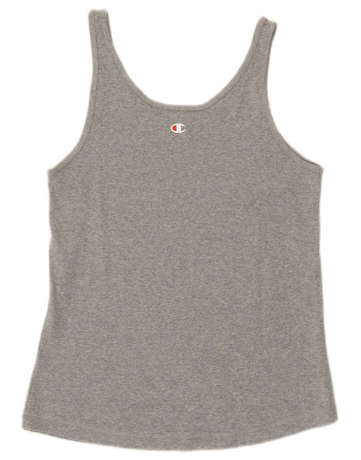 CHAMPION Womens Vest Top UK 12 Medium Grey