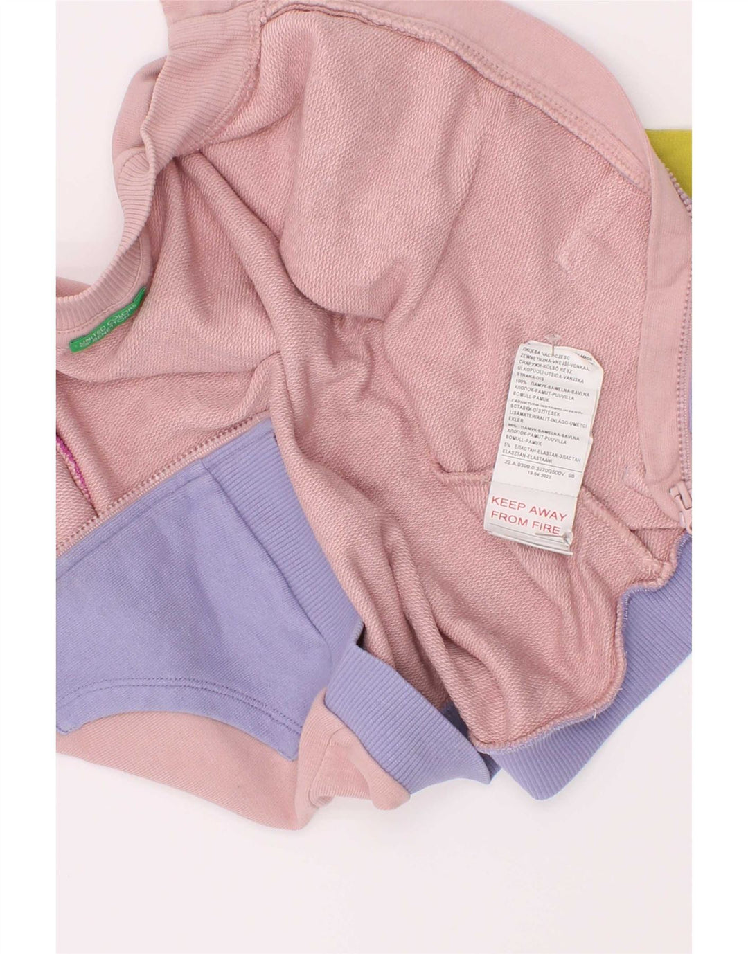 Benetton Veste de Survêtement Fille 2-3 Ans Multicolore Colourblock