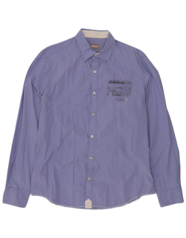 Napapijri Chemise Graphique Graphique XL Bleu Vichy Coton Homme