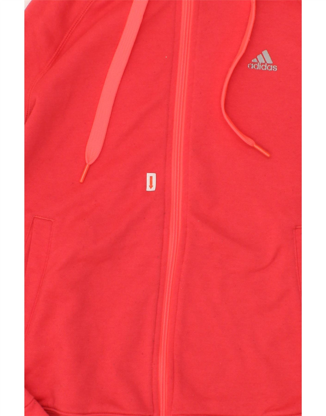 ADIDAS Womens Climalite Zip Hoodie Sweater UK 14 Medium Red Vintage Adidas and Second-Hand Adidas from Messina Hembry 