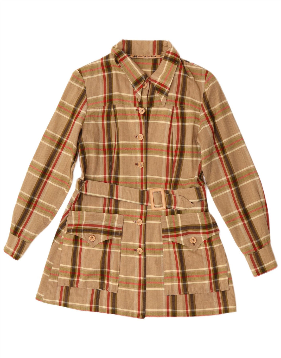 Daniel Hechter Chemisier long pour femme UK 10 Petit carreaux marron