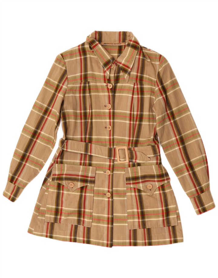 Daniel Hechter Chemisier long pour femme UK 10 Petit carreaux marron