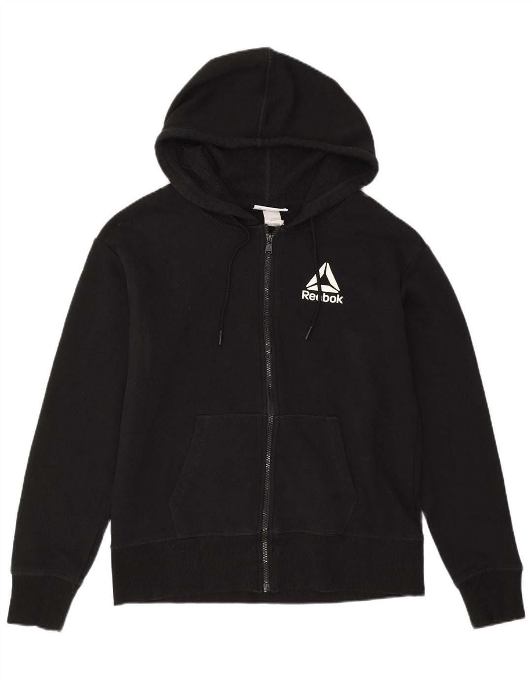 REEBOK Pull à capuche zippé pour femme UK 44 Coton noir moyen