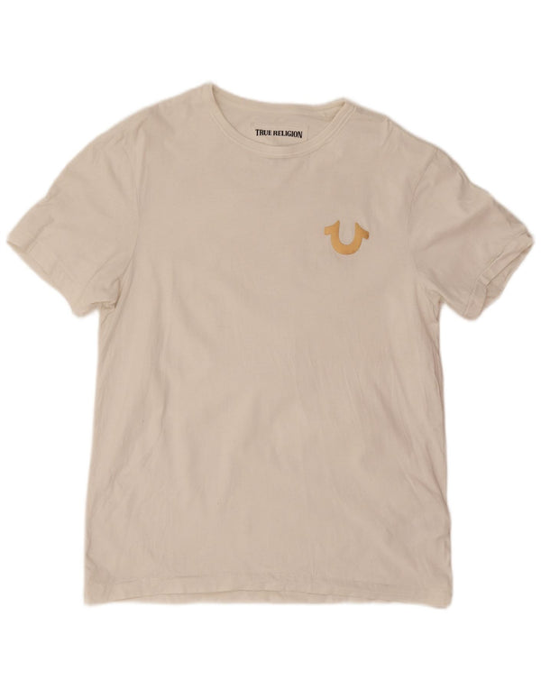True Religion T-Shirt Graphique Homme Blanc Moyen Coton