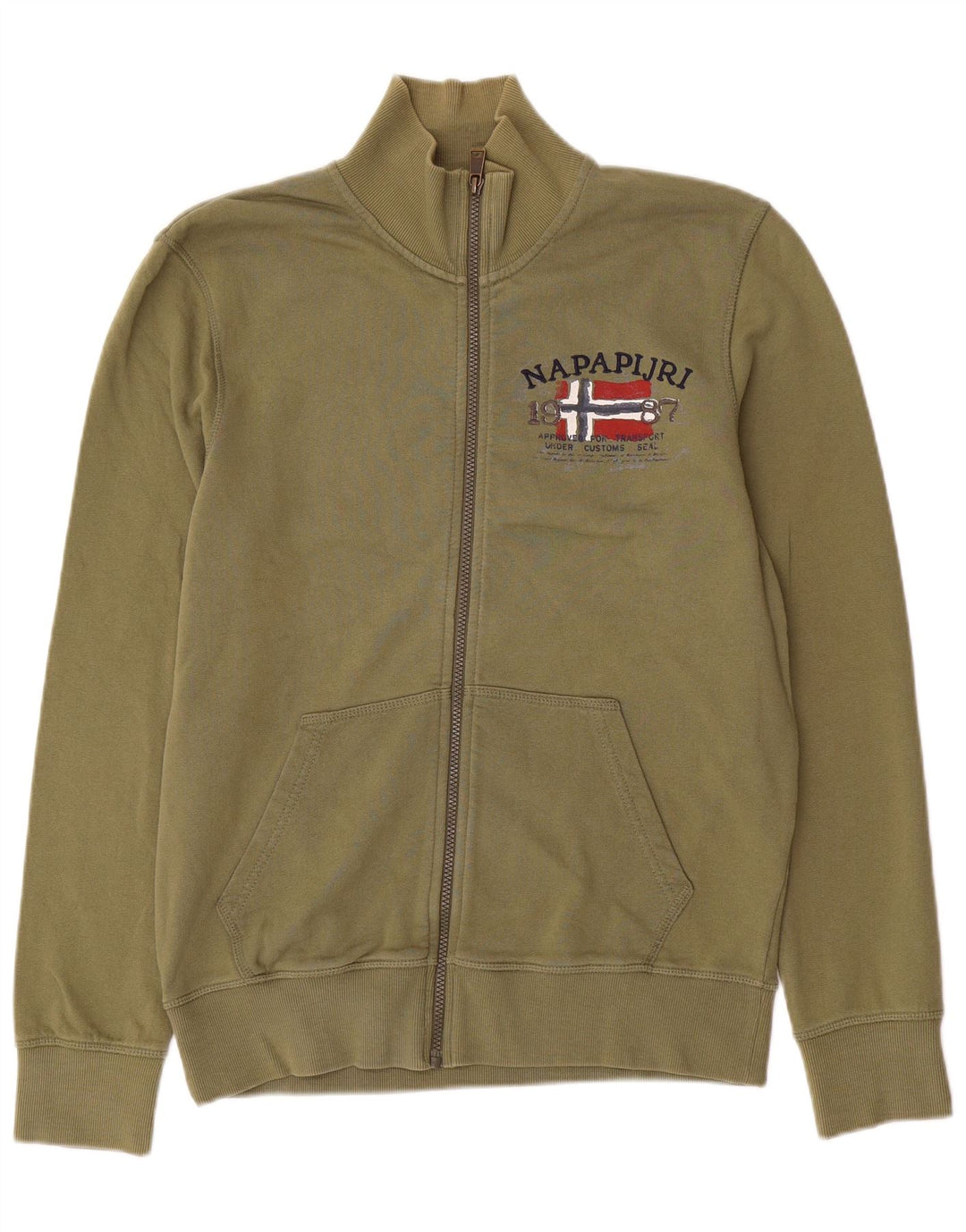 NAPAPIJRI Veste de Survêtement Graphique Homme Kaki Moyen Coton