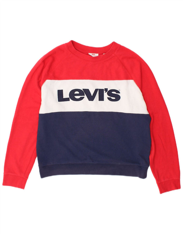 Levi's Sweatshirt Jumper UK 16 Large Multicolore Colorblock Femme