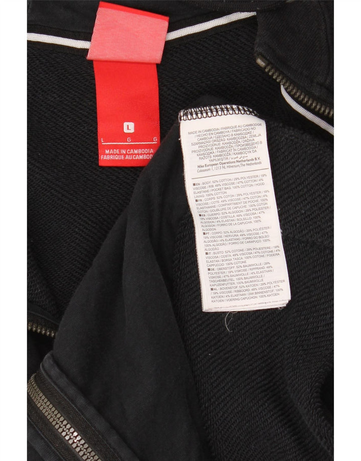 Nike Pull à capuche zippé pour homme Grand coton noir