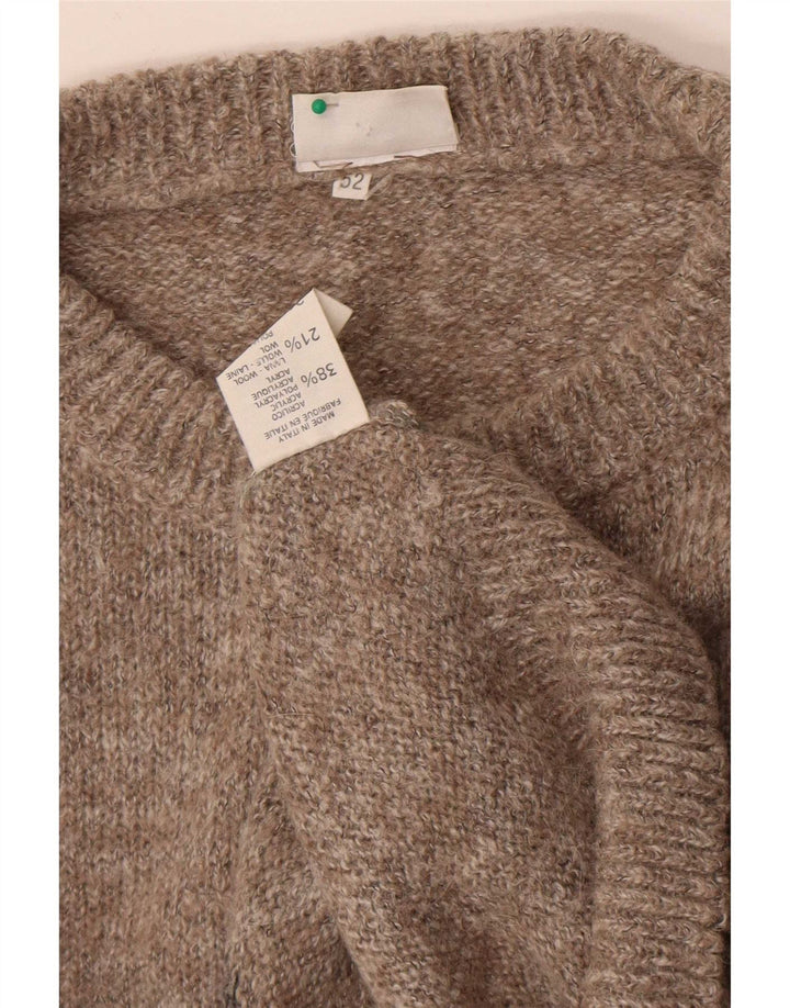Fiume Pull graphique à col rond pour homme IT 52 Large Marron Colourblock
