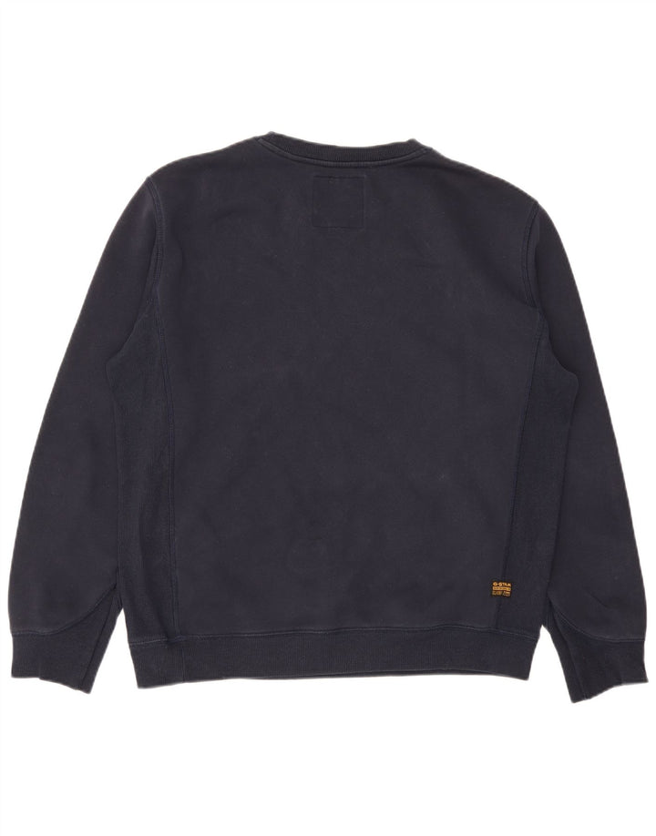 G-Star Homme Sweatshirt Jumper Large Bleu Marine Coton