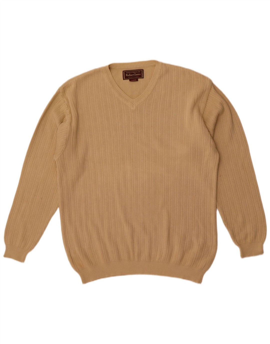 Marlboro Classics Pull col V Homme XL Coton Beige