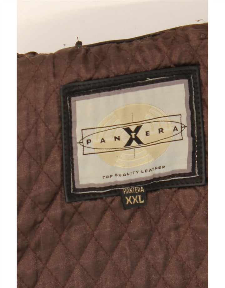PANTERA Veste en cuir pour homme UK 44 2XL Cuir marron