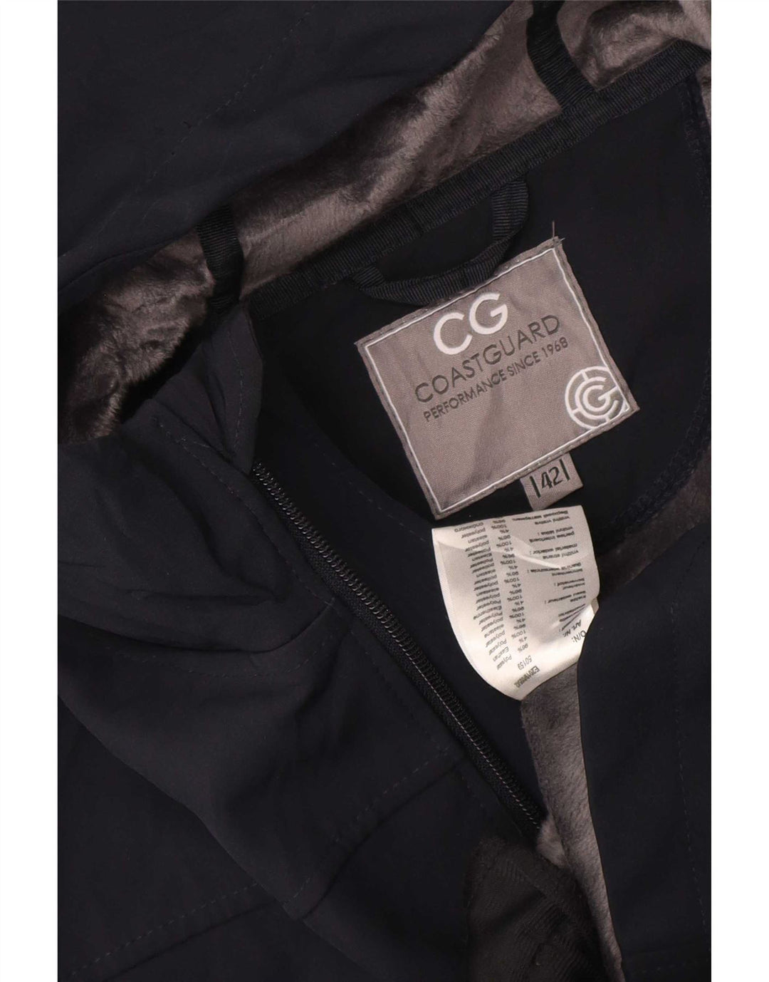 Coast Guard Manteau coupe-vent à capuche pour femme IT 42 Bleu marine moyen