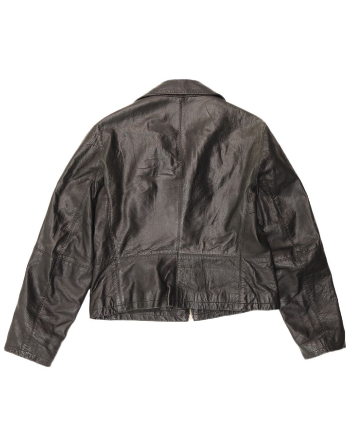 Veste en cuir femme vintage IT 48 XL Noir