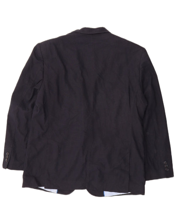 Marks & Spencer Veste blazer à 2 boutons pour homme UK 42 Large Bleu marine Lin
